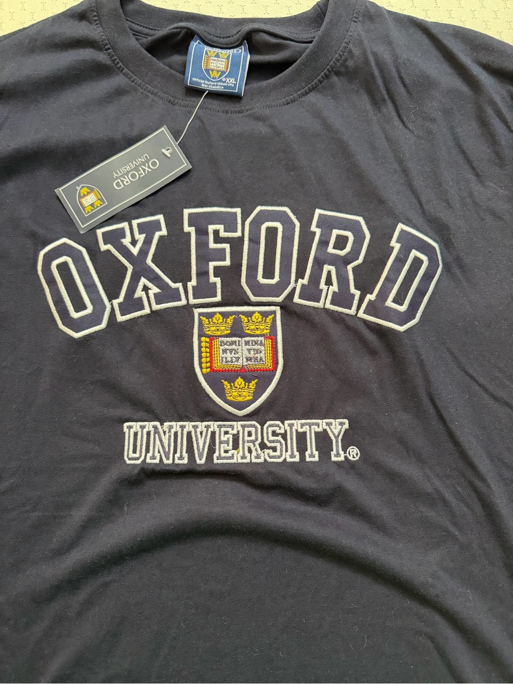 New with tags. Navy Oxford University Logo Tee XXL
